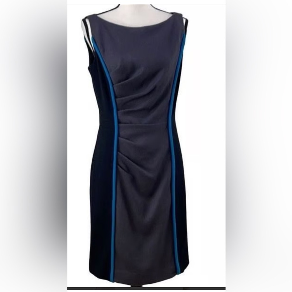 Milly wool Navy and Blue slimming Midi Dress size 0